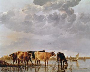 Køer i en flod, ca. 1650